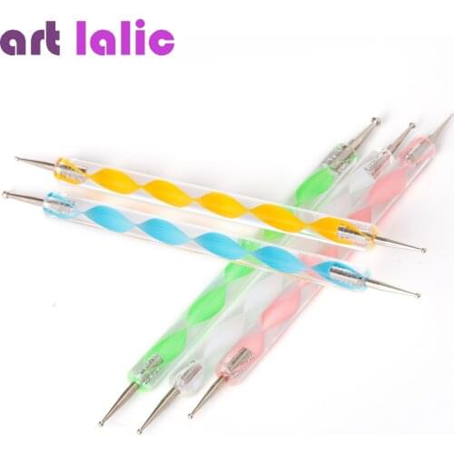 5 pcs x 2 way Dotting Marbleizing Painting Pen Tool Nail Art Dot Dotting Tool Nail Care