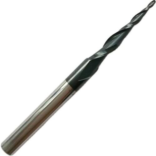 5pcs HRC55 R0.5*D4*20.5*50L*2F Tungsten Solid Carbide Coated Taper Ball Nose End Mills Taper And Cone Endmills