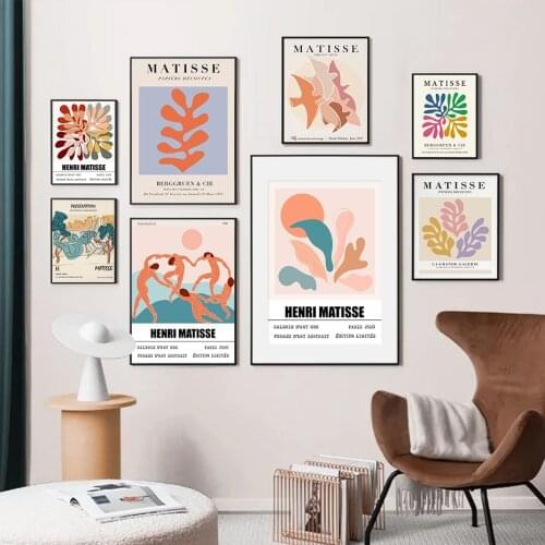 Abstract Matisse Exhibition Colourful Plant Birds Nude Poster Canvas Painting Wall Art Print Picture Living Room Home Decor