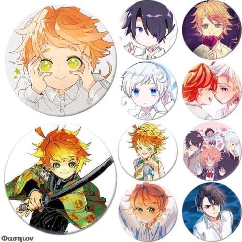 Anime The Promised Neverland Emma Cosplay Badges Norman Brooch Pins Icon Ray Collection Breastpin for Bag Clothes