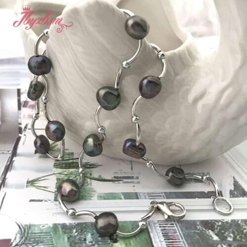 6-8mm Freeform Natural Freshwater Pearl Stone Beads White Silver Plate Woman Christmas Gift Wedding Fashion Chokers Necklace 16"