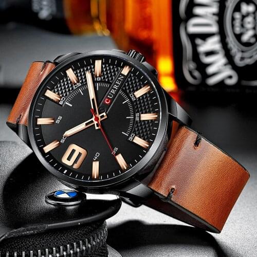New Top Brand Curren 8371 Luxury Business Waterproof Watch Men Watches Mens Quartz Leather Wristwatch Luminous Hands Clock Male