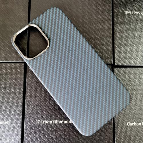 Blue Matte Ultra-Light 100% Real Carbon Fiber Case Cover For iPhone12 Mini Case For iPhone 12 Pro Max Lens Protection