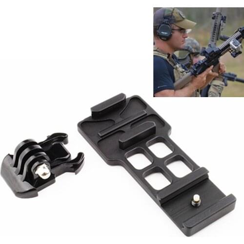 Black Camera Picatinny Weaver Gun Guide 20mm Rail Mount Side for Gopro hero7 6 5 4 3 3+ Plus FOR SJCAM