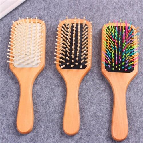 1PC Wooden Hair Massage Brush Hair Care Anti-static Brush Scalp Straight Curly Hair Vent Brush Salon Hairdressing Styling Tools