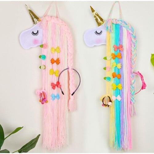 Hair Bows Holder Storage Belt for Girls Hairband Organizer for Kids Girl Long Hanging Holder HairClips Decoration as Gift