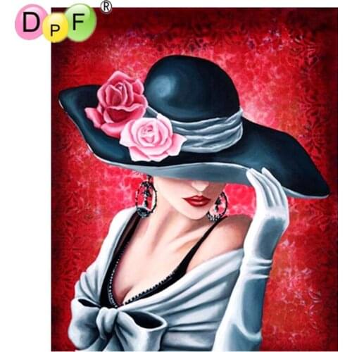 DPF diamond Embroidery 5D DIY Diamond painting Mosaic cross stitch Hat women handmade home decoration painting