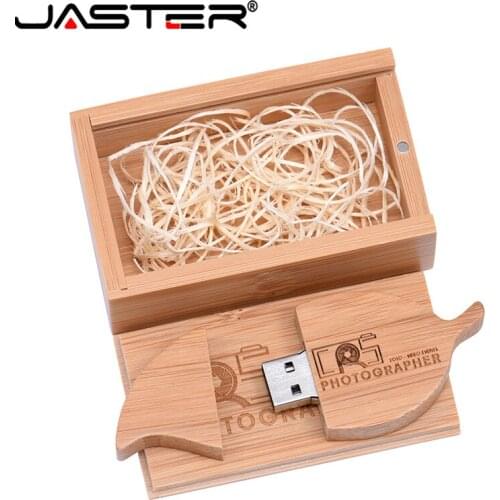 JASTER wooden tree+box Flash Drive gift Pen Drive 64GB 32GB 16GB 8GB 4GB Pendrive USB 2.0 U Disk usb flash drive free shipping