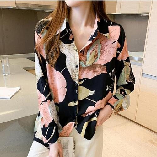 Hawaiian Shirts Harajuku Vintage Womens Beach Shirt Button Up Cardigan Floral Print Short Sleeve Chiffon Blouse Summer Top 2021