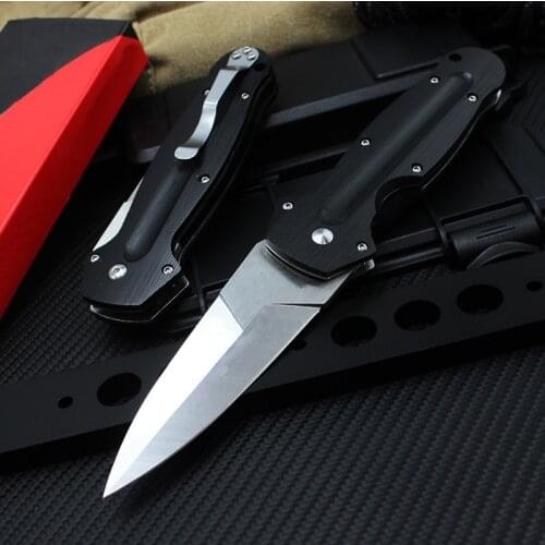 Spot Outdoor mountaineering pocket knife G10 handle folding knife D2 steel knife camping self-defense portable pocket tools