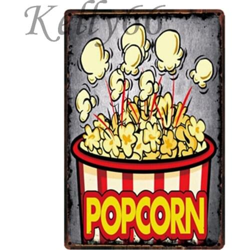 [ Kelly66 ] Fresh Popcorn Buttery Metal Sign Tin Poster Home Decor Bar Wall Art Painting 20*30 CM Size y-1922