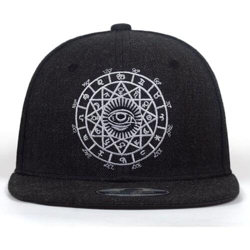 2018 New Fashion Harajuku Men Womens Casual Snapbacks Black grey eye embroidery Cap Hip Hop Hats Baseball Caps Garros
