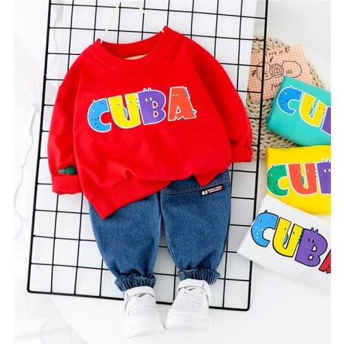 0-5 years 100% Cotton boy clothing set 2020 new spring active cartoon casual kid suit children baby clothing T-shirt+pant
