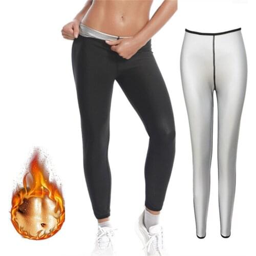 Women Sauna Leg Shaper Sweating Pants Silver Make Hot Fat Burning Body Control Fitness Shorts Slimming Underwear Trousers