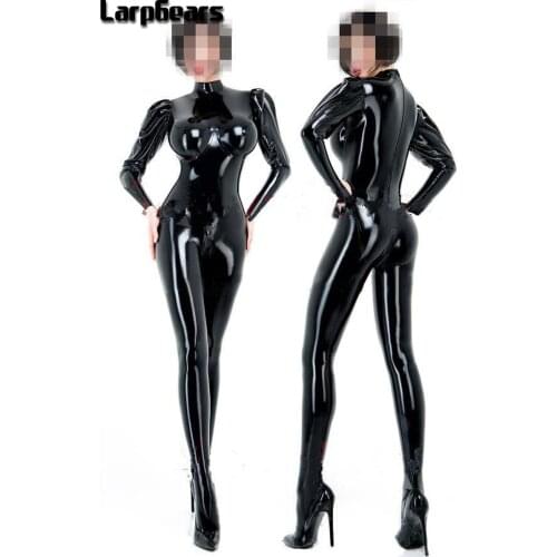 Latex Catsuit / Leotard Sexy Womens Latex Bodysuit 3D Breast 100% Handmade