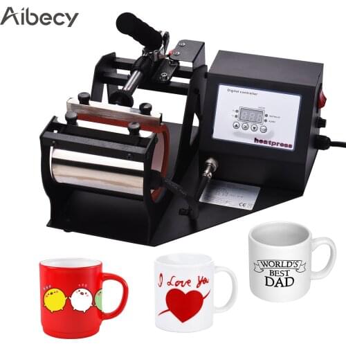 Aibecy Mug Heat Press Machine Heat Transfer Sublimation Printing DIY Adjustable Machine with Digital Display for Mugs Cups