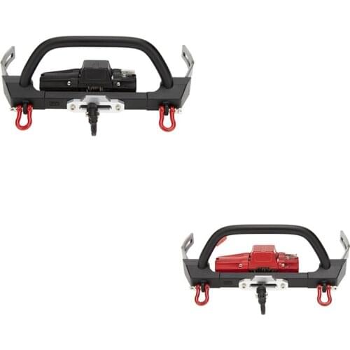 Metal Bumper with Automatic Winch for 1/10 RC Crawler Car Axial SCX10 II 90046 Traxxas TRX4 Upgrade Parts