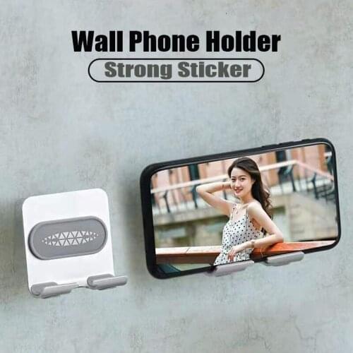 Metal Wall Holder for Power Bank Phone Charging Wall Mount Holder Adhesive Charging Socket for iPhone Holder Stand Phone Bracket