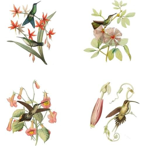 Three Ratels QC486 wall sticker art Meticulous flower and bird Decal Refrigerator label home decoration accessories