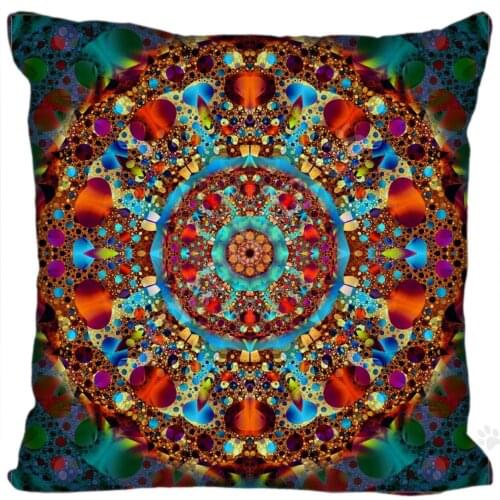 New Hot Custom Pillowcase Mandala Soft 35x35cm (One sides) Pillow Cover Square Zippered New Years Decorative pillowcase