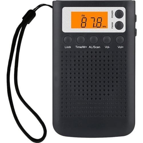 New Mini Radio Portable Stereo Pocket Radio Speaker With Built-in Speaker Headphone Jack AM FM Alarm Clock Radio Hot Sell