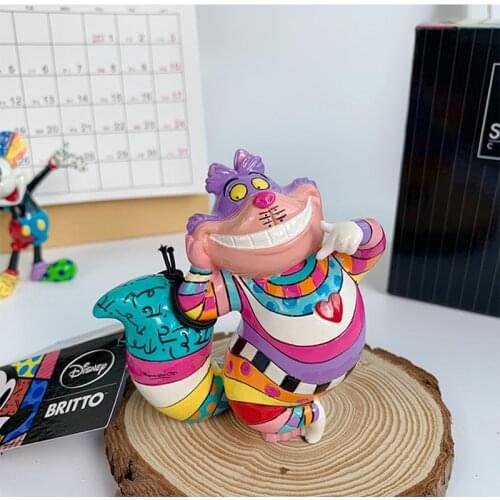 1PCS 9cm Original box Disneyland Alice in Wonderland wonderful Cheshire cat resin ornaments hand-made home furnishings gifts