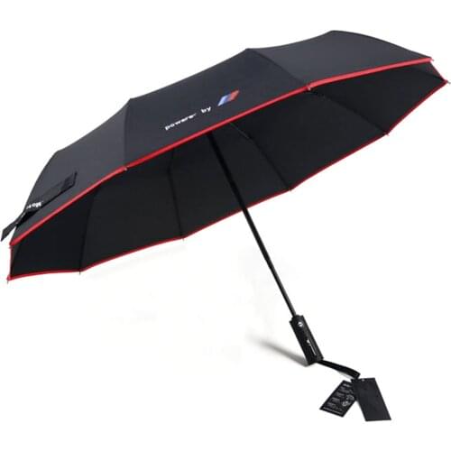 For BMW 4S shop original umbrella red edge 10 bone high-end automatic folding umbrella for rain or shine umbrella with M logo