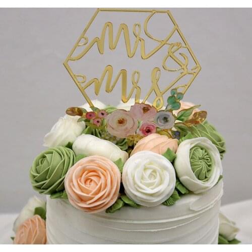 Distinctive Mr&Mrs Wedding Acrylic Cake Topper Gold Wedding Cupcake Topper Supplies for Wedding Party Cake Decorations 2020 New
