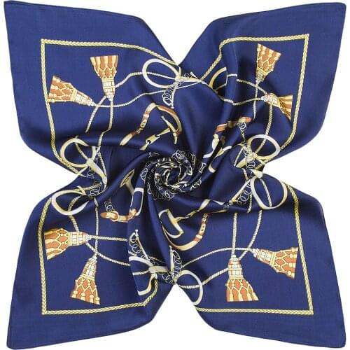 Chain rope Silk Square Scarf Fashion Female Shawl Lady Hair Neck Foulard Bag Scarves Print Head Wraps for Women Bandana Kerchief