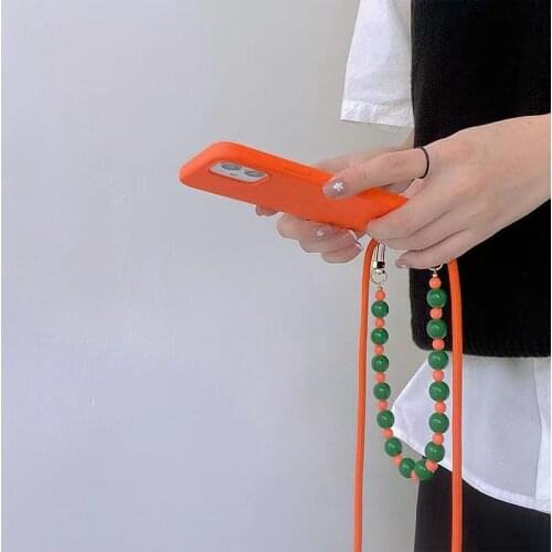 Necklace Lanyard Silicone Coque Phone Case For iPhone 6 7 8 Plus 12 11 pro X Max Xr Cover Neck Strap Crossbody Back Cover funda