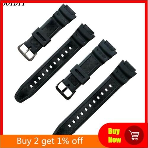 Silicone Watch Strap Stainless Steel Buckle Sport Wristband for Casio W-735H W-800 SGW-300H SGW-400H