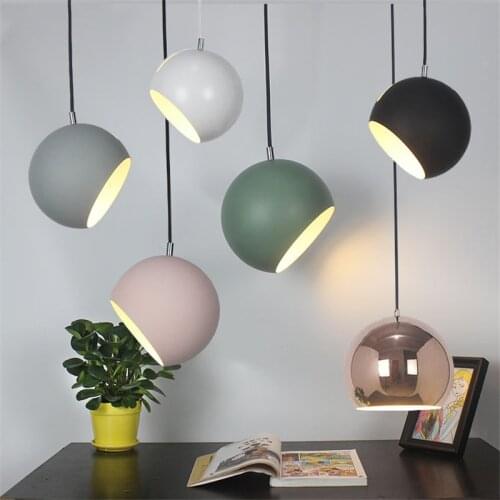 Nordic Iron Tilt Ball Art Pendant Lights Modern Kitchen Hanging Lamps Industrial Bedroom Lamp Living Room Decor Light Fixtures