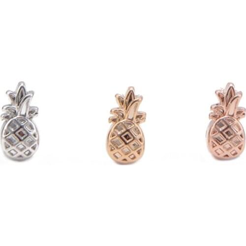 TDIYJ 8MM Pineapple Slide Charms Fit For Stainless Steel Mesh Bracelets Jewelry 12Pcs/lot