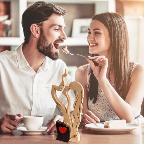 Love Eternal Wood Ornaments Indoor Wooden Ornaments Wooden-heart Sculpture Desk Decorations Great Gifts For Friends