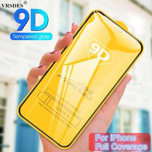 9D Full Cover Glass on the For iPhone X XR XS Max SE 2020 Tempered Glass For iPhone 7 8 6 6S Plus 5S 11 Pro Max Screen Protector