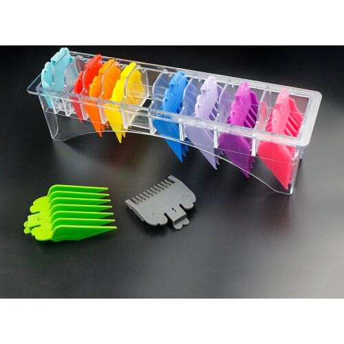 10 Pcs Hair Clipper Limit Comb Trimmer Guide Comb Attachment Universal Professional Hairdressing Tool Haircut Colorful Hair Comb