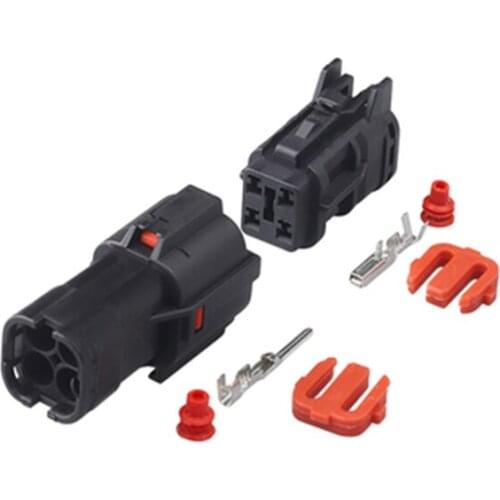100 sets kit MG640329-5 MG610327-5 black SWP Style Waterproof male female adapter automotive plug KET 4pin connector