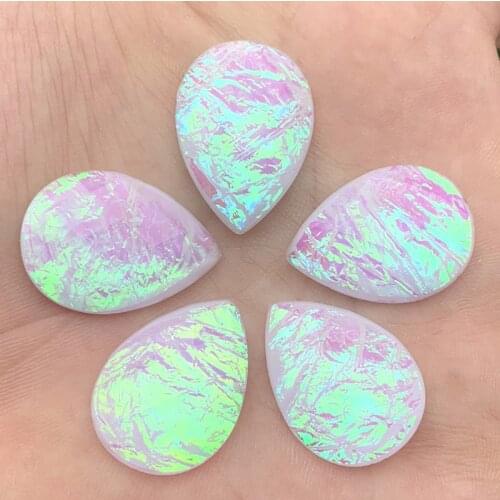 12pcs 18*25mm AB Color Stick On rhinestone buttons Shiny Drop Resin rhinestone Crystals Stones Strass DIY -E75