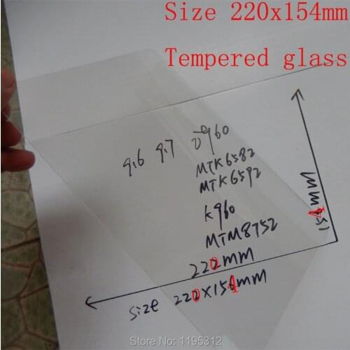 2pcs/lot Tempered glass screen protector for 9.6 inch MTK6582/MTK6592/MTK8752 T950S/ i960/k960 MTK6580 tablet
