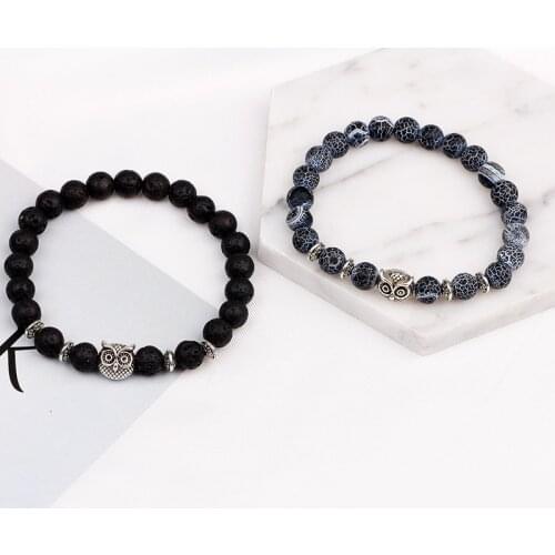 2019 Natural Charm Men Snakeskin Gems Volcanic Lava Stone Bead Bracelet Buddhist Buddha Prayer Bracelet Bangle for Women