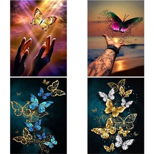 DIY 5D Diamond Painting Full Round/square Drill Butterfly Diamond Art Embroidery Rhinestones Animal Cross Stitch Home Decor Gift