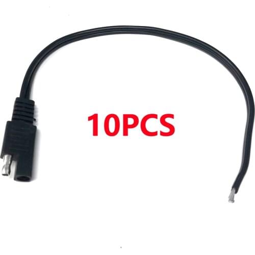 DIY 10 PCS SAE Power Automotive Extension Cable 18AWG 30CM 2 Pin with SAE Connector Cable Quick Disconnect Extension Cable