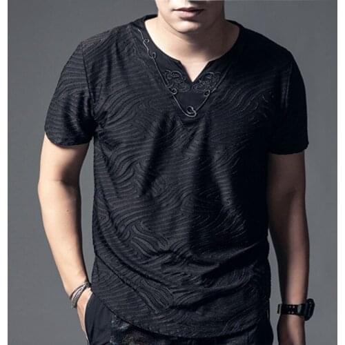 Oose Cotton Collar Half Short Sleeve T-Shirt Embroidery Male Extra Large Code Plus Size National Tide Brother 10Xl 9Xl L