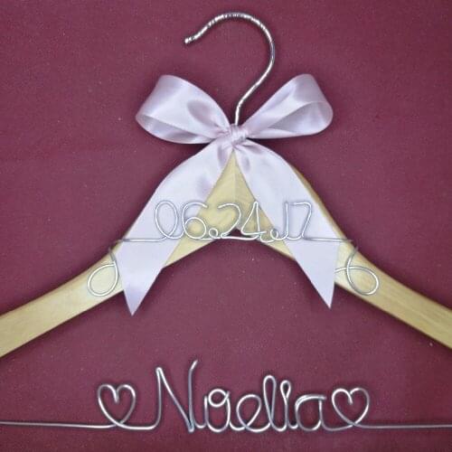 Free shipping Personalized Wedding Hanger, bridesmaid gifts, name hanger, brides hanger custom Bridal Gift white hanger with bow