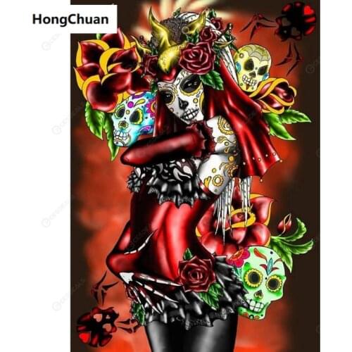 Fast delivery, skull, DIY diamond painting cross stitch, ladies needlework, home decoration square mosaic 5D diamond embroidery