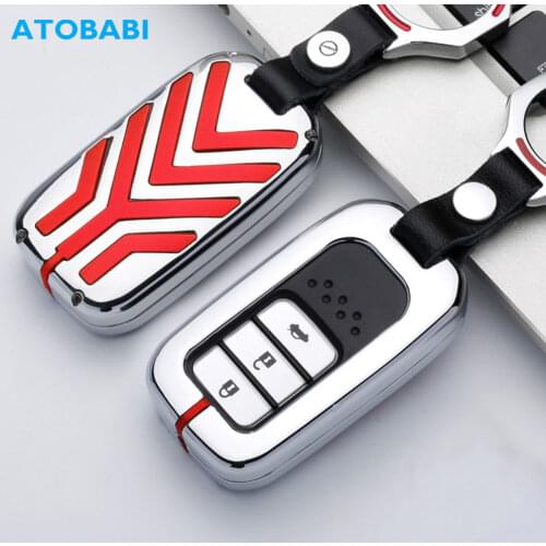 Zinc Alloy Car Key Case For Honda Civic CRV XRV URV Vezel Avancier Accord Smart Remote Fob Shell Cover Keychain Protector Bag