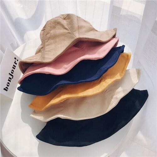 Women Bucket Hat Summer Linen Hats Protection Sun Hats Foldable Cute Bucket Hat