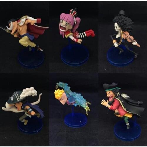 6pcs/set Anime Brook Usopp Edward Newgate 20th Running PVC Action Figure Resin Collection Model Toy Doll Gifts Cosplay