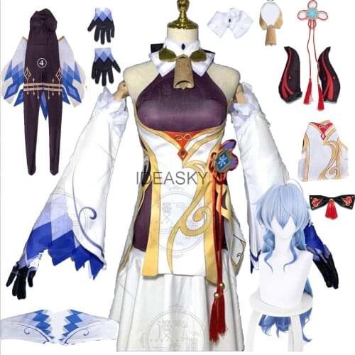 Genshin Impact Ganyu Cosplay Costume Anime Halloween Party Fancy Dress Women Sexy Outfit Horns Prop Game Suit Party Carnival Wig