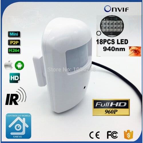 PIR Mini Type HD 960P IP Camera 18 LED 940nm IR Indoor Security 1.3MP Camera ONVIF Night Vision P2P CCTV Camera